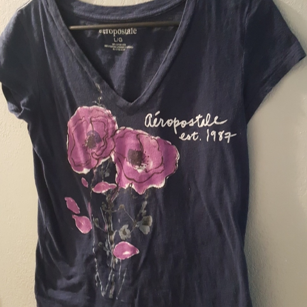 Aeropostle Navy blue poppy shirt